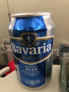 ET672便で提供されたオランダビール・Bavaria