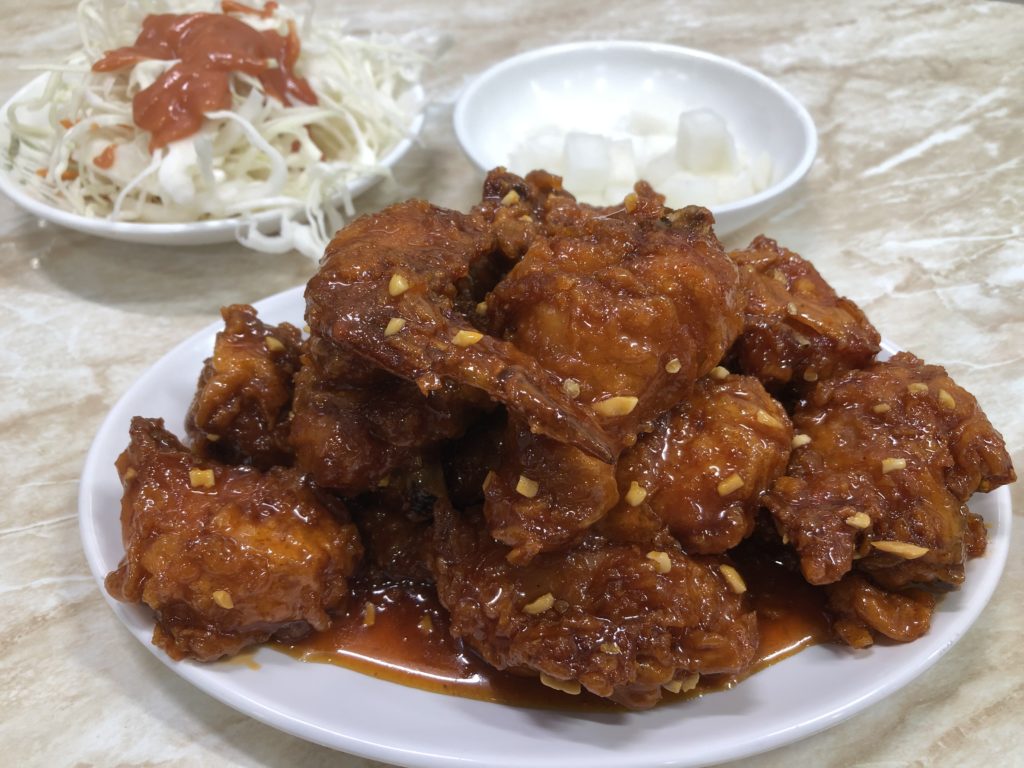 2人で食べればちょうど良いタッカンジョン中サイズ