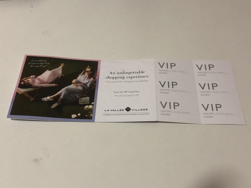 ''ラ・ヴァレ・ヴィレッジ''( La Vallée Village)で貰えるVIPクーポン