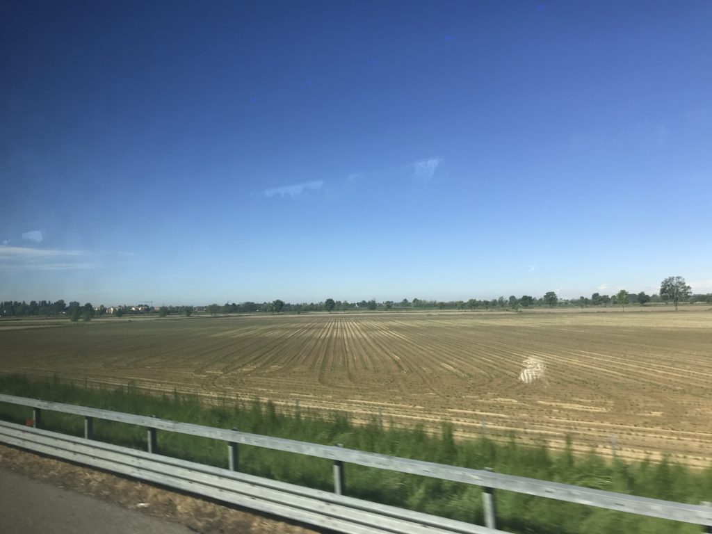 路中は広大な田舎道を通ってアウトレットへ向かいます。