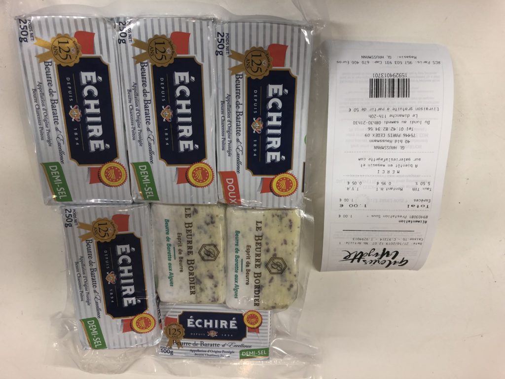 日本に持ち帰ってきた後のエシレバターの様子
