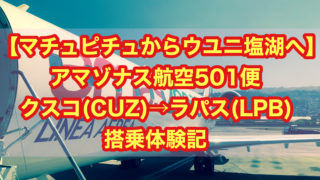 【マチュピチュからウユニ塩湖へ】アマゾナス航空501便　クスコ⇒ラパス 搭乗体験記